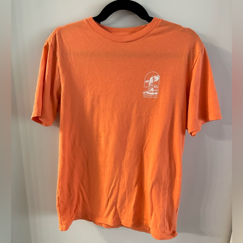 Vineyard Vines Men Small Orange Boat Shirt